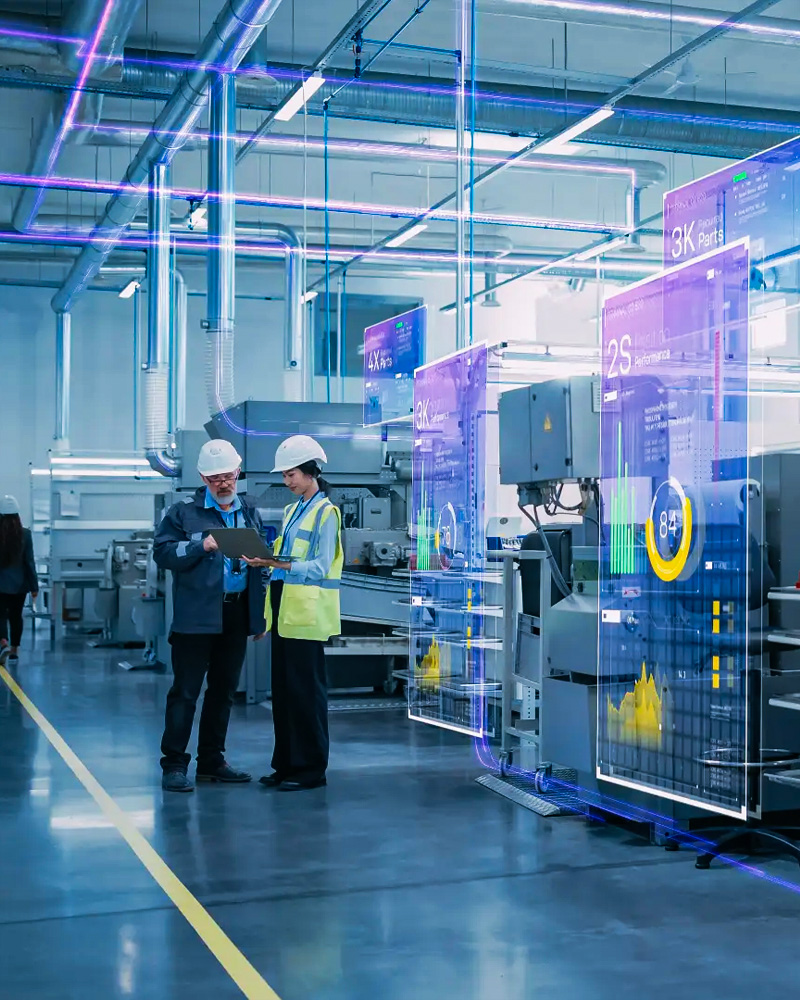 Employees on a workshop floor developing scalable business practices through our Enterprise Solutions.