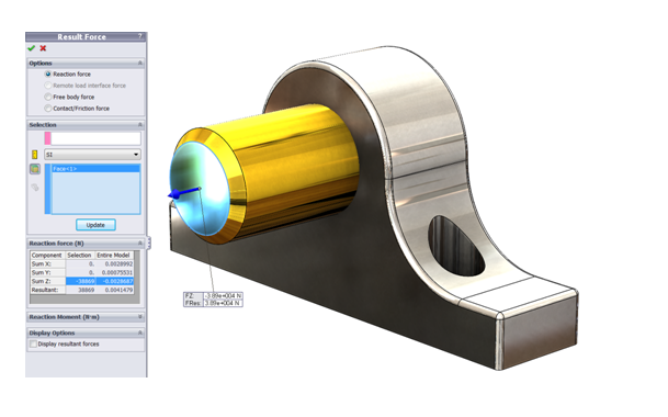 How to Obtain Pin Slip Force in SOLIDWORKS Simulation