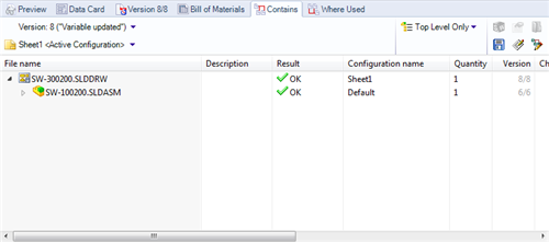 Drawing 'contains' the Assembly referenced within it