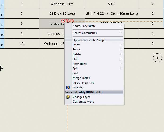 SOLIDWORKS Bill of Materials